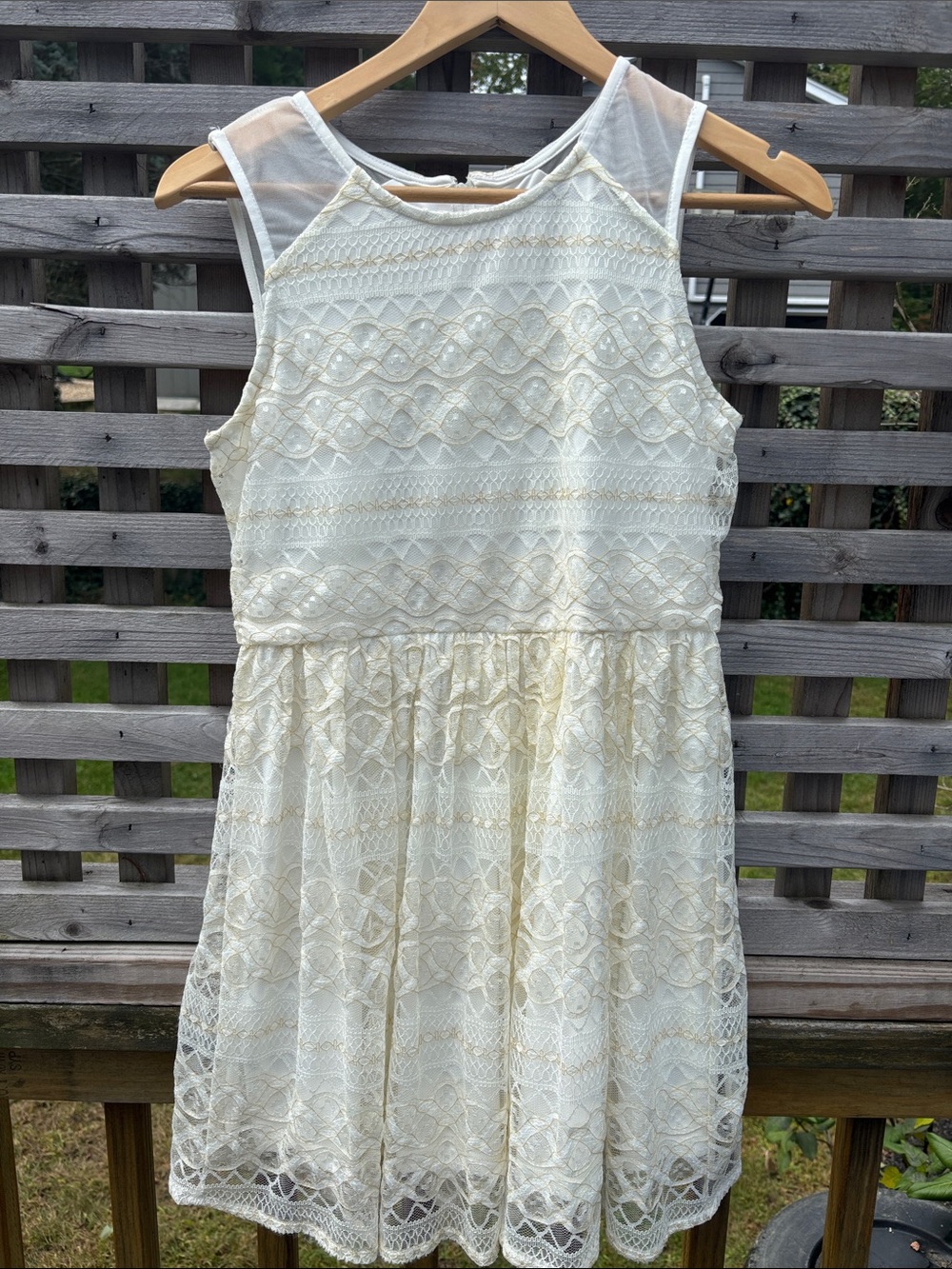 The Children's Place Cream Lace Sleeveless Party Dress
